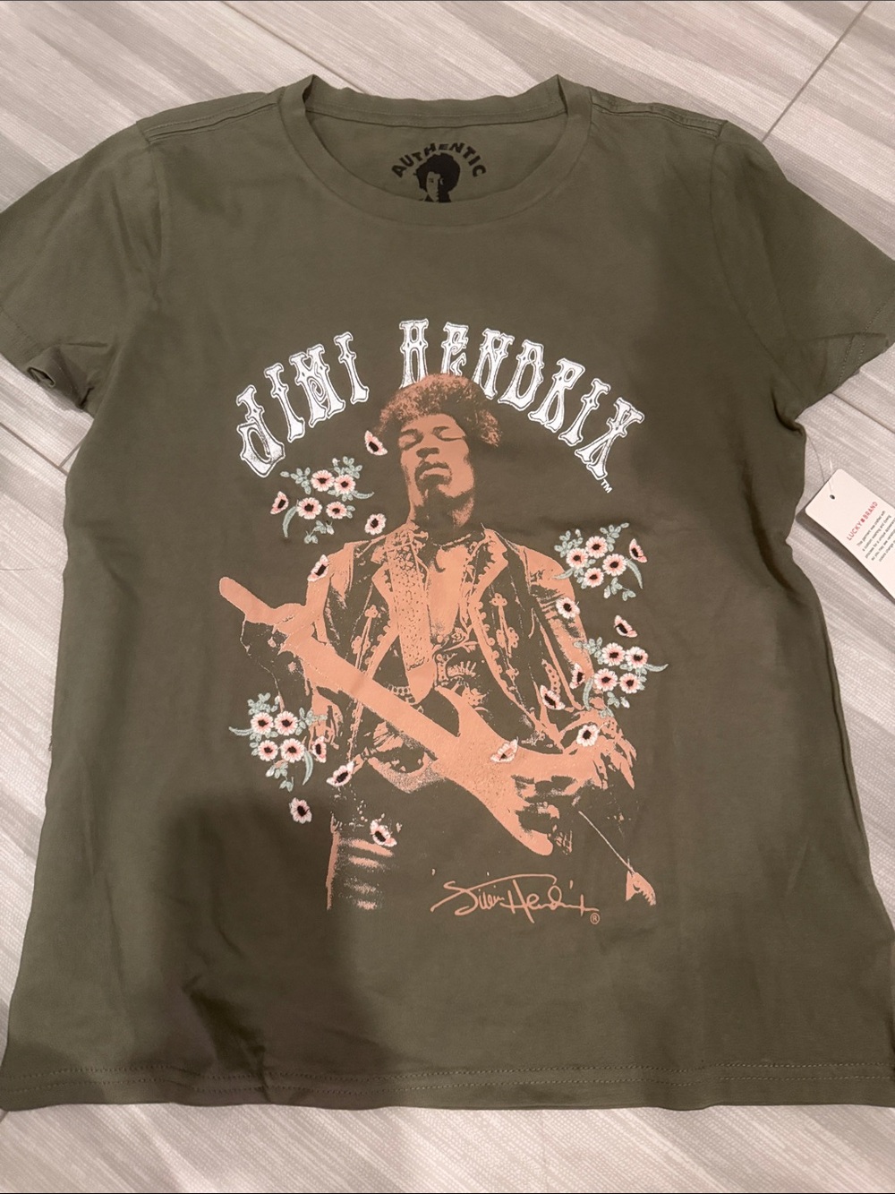 Lucky Brand Jimi Hendrix Graphic Band Tee - Olive Green